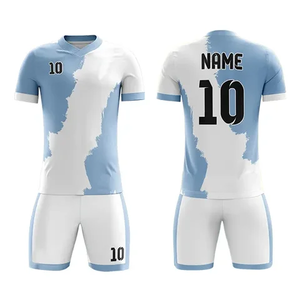 Maillot de football personnalisé en maille 100 % polyester, coupe-vent bleu, haute qualité, vente directe usine - Product Image 1