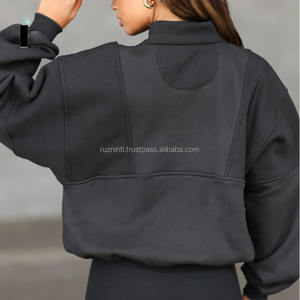 Sweat à capuche décontracté pour femmes, veste en polaire épaisse et confortable avec poches latérales, vêtement d'extérieur chaud et tendance pour un usage quotidien - Product Image 2