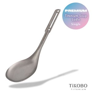 [TiKOBO] Cuchara para Sopa de Titanio Puro - Cabeza Ancha de 9.8 cm |   Titanio Puro, Seguro, Resistente a la Oxidación y al Moho - Product Image 1
