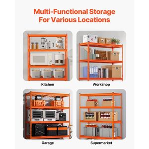 2500 Lbs Heavy Duty 5-Tier Storage <b>Shelves</b> 18\" D X 48\" W X 72\" H Industrial <b>Metal</b> Adjustable Garage Shelving - Product Image 6