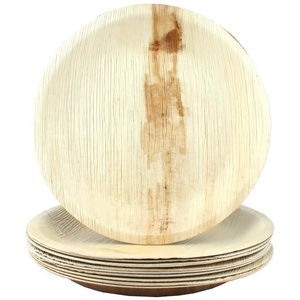 Vaisselle écologique en Areca, jetable, naturelle, 6 pouces, formes rondes, assiettes pour hôtels et cafés, compostables et durables - Product Image 1