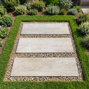 Dalles de pavage extérieures en porcelaine beige effet brique, robustes, pour terrains de basketball, épaisseur 20 mm, 600x900 mm, pour hall - Product Image 3