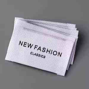 Etiquetas principales privadas tejidas y cosidas para ropa y bolsos, etiquetas plegables para el cuello de prendas, para la marca de la ropa y bolsos, hechas de poliéster - Product Image 1