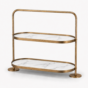 Bandeja Rectangular Metálica Premium con Borde Elevado y Elegante Soporte Escultural, Diseñada para Comedores de Lujo, Hostelería y Hogar - Product Image 6