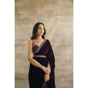 Hermoso Sari de Boda con Lentejuelas, Bordado con Hilo y Dori para Fiestas - Product Image 6