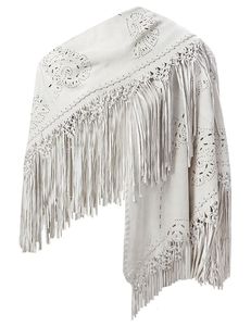 Châle long en crème à franges pour femme, brodé, style bohème, pour toutes les saisons, usage quotidien - Product Image 4