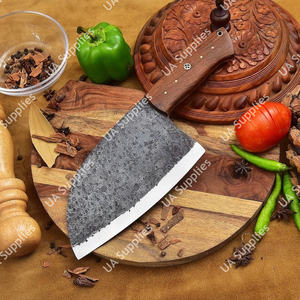 Couteau à découper serbe UA Supplies, robuste, forgé à la main, entièrement en acier inoxydable 12C27, manche en bois de rose naturel, aspect vintage - Product Image 4