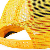 Casquette Trucker en Maille Jaune et Blanche 6 Panneaux Ajustable Unisexe Décontractée Printemps-Été Respirante Imperméable