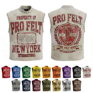 Loose Fitted Comfortable Custom Vintage Washed Distressed Raw Hem Sleeveless Tank Top Men Streetwear Trendy Fleece T Shirts - Product Image 1