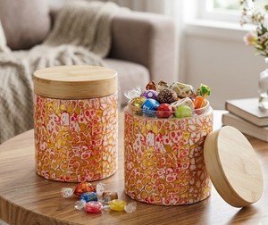 Pot de rangement en mosaïque d'œufs fait main avec couvercle en bambou tressé, boîte décorative pour la cuisine, pour thé, café, sucre, bonbons, en provenance du Vietnam - Product Image 4