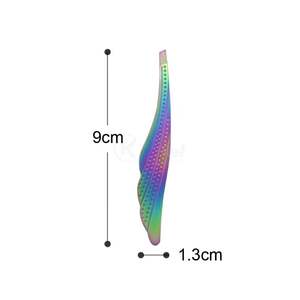Ensemble de pinces à sourcils multicolores avec revêtement plasma, 4 pièces, outils de toilettage en acier inoxydable, design personnalisé - Product Image 3