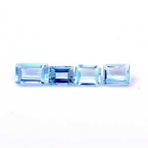 Lot en gros de pierres précieuses naturelles en aquamarine, taille octogonale, facettées, calibrées, 5x7 mm, pour la fabrication de bijoux - Product Image 3