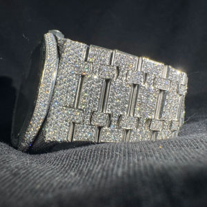 Wholesale Fashion Square Antique Glass Moissanite Luxury <b>Men's</b> <b>Watch</b> Set Business Iced Quartz <b>Watch</b> USA Uk Stock - Product Image 1