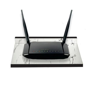 Support de montage pour boîtier en bois d'ingénierie |   Support mural pour décodeur, étagère murale pour la maison, pour fixer des enceintes, un routeur Wi-Fi (blanc) - Product Image 1