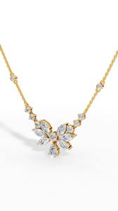 Collar con Diamantes Cultivados en Laboratorio con Corte Pera y Marquesa, en Oro Sólido de 18K, Color Incoloro VVS, Colgante Solitario con Cadena Delicada - Product Image 4