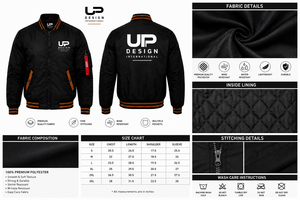 แจ็คเก็ตบอมเบอร์สีดำส้มพรีเมียม แจ็คเก็ตผู้ชายสั่งทำพิเศษ เสื้อกันลมสไตล์สตรีทแวร์ มีกระเป๋า  ปลายแขนเสื้อแบบริบ แจ็คเก็ตผู้ชาย - Product Image 5