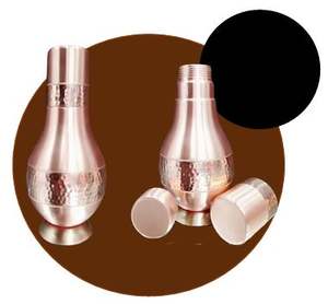 Carafe ou pichet en cuivre. Bouteille d'eau de yoga, récipient d'hydratation traditionnel pour le bien-être avec couvercle hermétique - Product Image 5