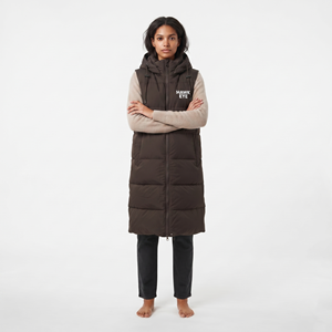Chaleco Largo Acolchado de Invierno para Mujer, de Alta Calidad, con Capucha, Chaqueta Acolchada sin Mangas con Cremallera Completa, Estilo Urbano, Venta al por Mayor Personalizada - Product Image 4