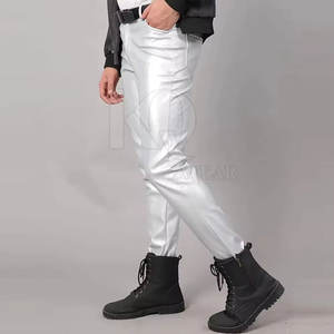 Pantalon en cuir pour homme de qualité supérieure, confortable, en cuir souple, coutures durables, parfait pour le travail au bureau et les tenues de soirée. - Product Image 4