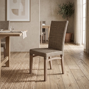 Silla de Comedor Windsore con Estructura de Madera de Caoba, Tejido de Ratán Fitrit, Asiento Balinés Hecho a Mano de Primera Calidad, Juego de Muebles de Cocina - Product Image 3