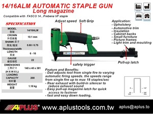 Aplus 14/16ALM เครื่องเย็บกระดาษอัตโนมัติแบบยาว, ท่อไอเสียด้านหลังทริกเกอร์คู่แบบ14ชิ้น - Product Image 2