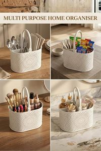 Porta cubiertos de metal estilo nórdico con diseño perforado para almacenamiento de vajilla de cocina - Product Image 6
