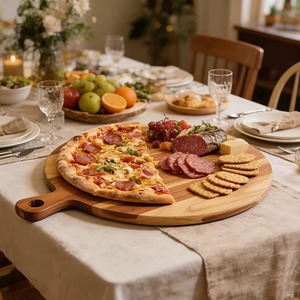 Wood Cutting <b>Board</b> with Handle Chopping Block Reusable Durable Sustainable Kitchen Serving <b>Board</b> Dishwasher Safe Customizable - Product Image 4