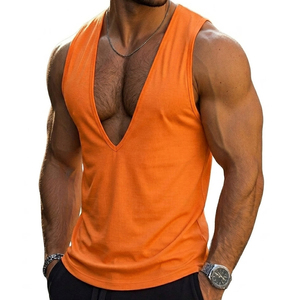 Débardeur Homme Col V Profond Prix de Gros Personnalisable Logo Sans Manches Coupe Slim Streetwear Tendance Décontracté Style de Vie Pour Hommes - Product Image 5