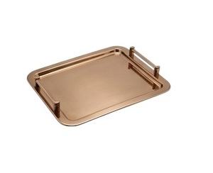 Bandeja Rectangular de Acero Inoxidable con Acabado Antiguo, Juego de Vajilla, Platos y Bandejas para Servir Comida - Product Image 3