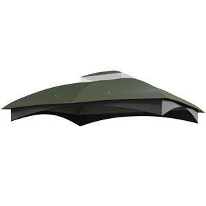 Cubierta de Repuesto para Gazebo de Dos Niveles, Verde, 10 x 12, con Orificios de Drenaje, Comodidad y Estilo para Exteriores - Product Image 1