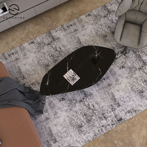 Mesa de Centro Moderna de Madera Negra con Base Geométrica para Muebles de Sala de Estar - Product Image 3
