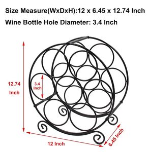 Handcrafted Black Metal 7 <b>Bottle</b> Wine <b>Rack</b> Freestanding Countertop Wine <b>Bottle</b> Holder Modern Decorative Wine <b>Storage</b> Organizer - Product Image 6