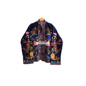 เสื้อแจ็คเก็ตปักลายอุซเบก ซูซานี ผ้ากำมะหยี่ ทำมือ เสื้อแจ็คเก็ตสั้น ซับในผ้าฝ้าย สไตล์โบโฮชิค เสื้อคลุม - Product Image 1