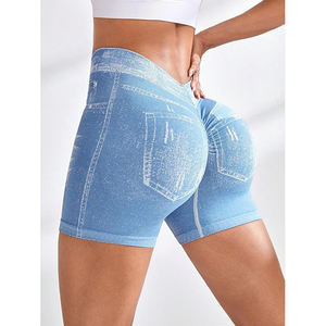 Shorts de entrenamiento de cintura alta con control de abdomen y efecto moldeador de glúteos, tela suave sin costuras para práctica de yoga - Product Image 2