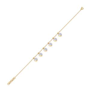 Pulsera de Diamantes Chapada en Oro de 14K para Mujer, Corte Brillante Redondo, Minimalista, para Uso Diario, con Cadena de Piedras Naturales - Product Image 1