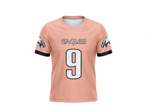 Maillot de football personnalisé en sublimation rose avec motif d'aigles, manches courtes, vêtements de sport, uniforme, OEM, tissu de qualité supérieure, respirant - Product Image 1