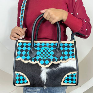 Bolsos de hombro de cuero a cuadros de gran capacidad de diseñador de marcas famosas de servicio OEM ODM, bolsos de mano para mujer - Product Image 4