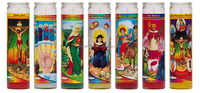 Bougies de Pâques religieuses catholiques modernes en cire de paraffine blanche, 7 jours, en gros, en pot de verre, forme pilier, longue durée de combustion