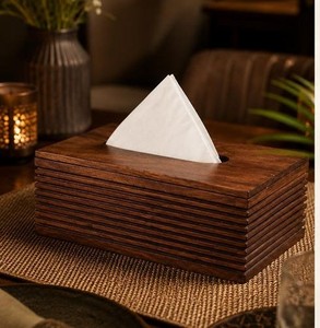 Caja de pañuelos de madera de acacia de alta calidad, diseño moderno multiusos, para baño y dormitorio, muy vendida. - Product Image 1