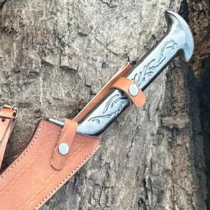 Épée en acier forgé sur mesure, artisanat traditionnel, design de poignée détaillé, finition haut de gamme, décoration 3D pour la maison, cadeau pour - Product Image 3