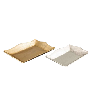Bandeja de servicio de metal de lujo de alta calidad personalizada ecológica para bodas y fiestas - Product Image 1