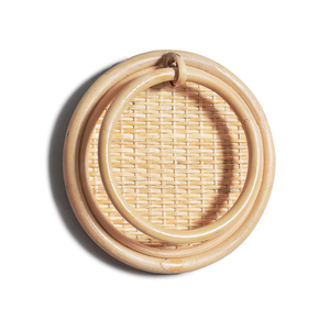 Porta toallas redondo de ratán natural Handwicker para baño y cocina, anillo decorativo para toallas de pared, hecho en Vietnam. - Product Image 2