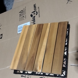 Baldosas de Madera de Acacia Cuadradas de Alta Calidad, Modernas, Impermeables, con Sistema de Bloqueo Doble, para Terraza/Piscina, 300x300 mm, Doble Color - Product Image 5