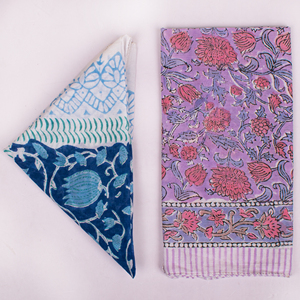 Craftjaipur Summer Fashionable EcoFriendly Breathable Poplin Block Printed Set Multi-Functional Cotton Square <b>Bandana</b> Handmade - Product Image 5