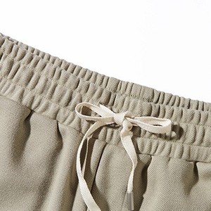 Pantalones Cortos Bermuda de Algodón para Hombre, Pantalones Cortos Deportivos de Corte Holgado con Cierre de Cordón, Ropa Casual de Calle, Transpirable, Cintura Elástica - Product Image 2