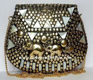 Bolso de mano de latón y cuentas de resina para mujer, GC-BG-436 de mano de fiesta, para vestir, disponible al mejor precio - Product Image 1