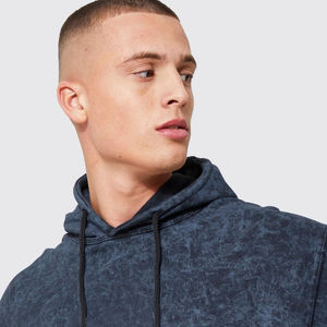 Wholesale Custom Mens Washed Hoodies for US Streetwear Brands with drop shoulder Low MOQ custom apparel - Product Image 6