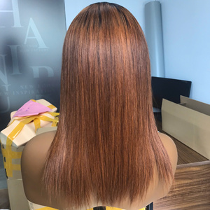 Ombre Brun Os Droite Vietnamien Cheveux Humains SDD/DD Grade HD/Transparent Avant de Lacet Perruque pour les Femmes de Toute Longueur SMA - Product Image 5