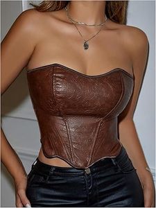 Fabricante de Tops de Cuero para Mujer, Diseño Personalizado, Chaleco sin Mangas de Cuero Genuino, Top Corto Ajustado, OEM ODM Privado - Product Image 5