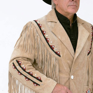 Solid Trader Classic <b>Brown</b> Suede Fringe <b>Leather</b> <b>Jacket</b> Western Style Tassel Outerwear Professional Finish - Product Image 5